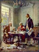 Jean Leon Gerome Ferris Writing the Declaration of Independence, 1776 France oil painting artist
